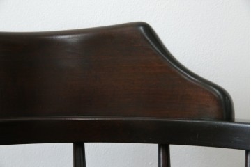 中古　北海道民芸家具　希少な廃番品　HM630　格好良い佇まいが魅力のキャプテンチェア4脚セット　(R-084306)