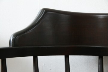 中古　北海道民芸家具　希少な廃番品　HM630　格好良い佇まいが魅力のキャプテンチェア4脚セット　(R-084306)