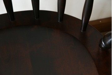 中古　北海道民芸家具　希少な廃番品　HM630　格好良い佇まいが魅力のキャプテンチェア4脚セット　(R-084306)