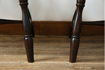 中古　北海道民芸家具　希少な廃番品　HM630　格好良い佇まいが魅力のキャプテンチェア4脚セット　(R-084306)