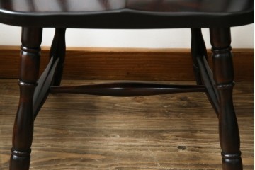 中古　北海道民芸家具　希少な廃番品　HM630　格好良い佇まいが魅力のキャプテンチェア4脚セット　(R-084306)