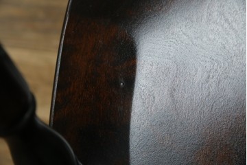 中古　北海道民芸家具　希少な廃番品　HM630　格好良い佇まいが魅力のキャプテンチェア4脚セット　(R-084306)