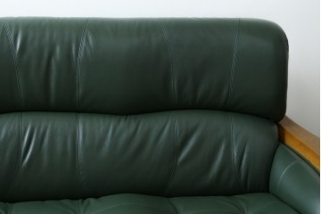 中古　美品!!　浜本工芸　ロングセラー　ベストセラーモデル　1800　重厚感のある3人掛けレザーソファ　定価約25万円　(R-084310)