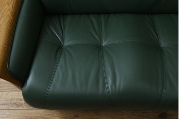 中古　美品!!　浜本工芸　ロングセラー　ベストセラーモデル　1800　重厚感のある3人掛けレザーソファ　定価約25万円　(R-084310)