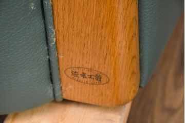中古　美品!!　浜本工芸　ロングセラー　ベストセラーモデル　1800　重厚感のある3人掛けレザーソファ(本革、3人掛けソファ、三人掛け、トリプルソファ)(定価約25万円)(R-084310)