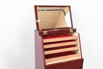 中古　展示品　超美品　キットファニチュア(KIT FURNITURE)　北谷家具　インテリア性と収納力を兼ね備えた優雅な佇まいのアクセサリーキャビネット(ジュエリーケース、ジュエリーボックス、サイドチェスト、引き出し)(定価約105万円)(R-084311)