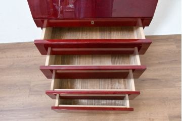 中古　展示品　超美品　キットファニチュア(KIT FURNITURE)　北谷家具　インテリア性と収納力を兼ね備えた優雅な佇まいのアクセサリーキャビネット(ジュエリーケース、ジュエリーボックス、サイドチェスト、引き出し)(定価約105万円)(R-084311)