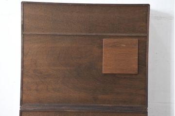 中古　美品　国産　職人手作り品　欅(ケヤキ)材　杢目の素敵な茶箪笥(収納棚、戸棚、茶棚、飾り棚、上下バラ売り可能)(定価約24万円)(R-084312)