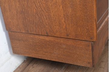 中古　美品　国産　職人手作り品　欅(ケヤキ)材　杢目の素敵な茶箪笥(収納棚、戸棚、茶棚、飾り棚、上下バラ売り可能)(定価約24万円)(R-084312)
