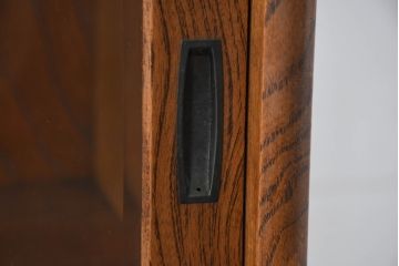 中古　美品　国産　職人手作り品　欅(ケヤキ)材　杢目の素敵な茶箪笥(収納棚、戸棚、茶棚、飾り棚、上下バラ売り可能)(定価約24万円)(R-084312)