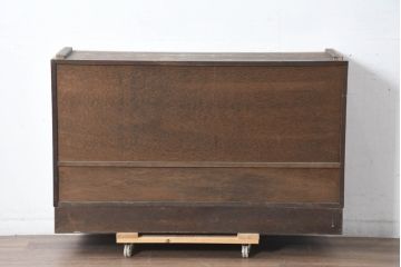 中古　美品　国産　職人手作り品　欅(ケヤキ)材　天板リメイク　杢目の素敵なサイドボード(収納棚、戸棚、茶棚)(R-084314)