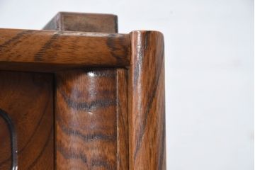 中古　美品　国産　職人手作り品　欅(ケヤキ)材　天板リメイク　杢目の素敵なサイドボード(収納棚、戸棚、茶棚)(R-084314)