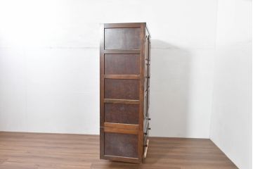 中古　松本民芸家具　シックで品のある雰囲気が魅力的なD型洋服タンスI(ワードローブ、チェスト、衣装箪笥、バラ売り可能)(定価約60万円)(R-084315)