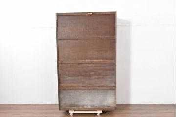 中古　松本民芸家具　シックで品のある雰囲気が魅力的なD型洋服タンスI(ワードローブ、チェスト、衣装箪笥、バラ売り可能)(定価約60万円)(R-084315)