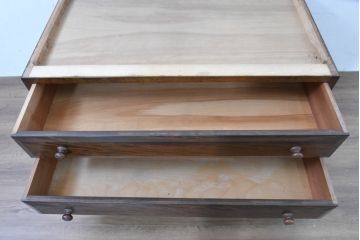 中古　松本民芸家具　天板リメイク　シックで品のある雰囲気が魅力的なローチェスト(ローボード、サイドチェスト、引き出し、衣装タンス、テレビ台)(R-084317)