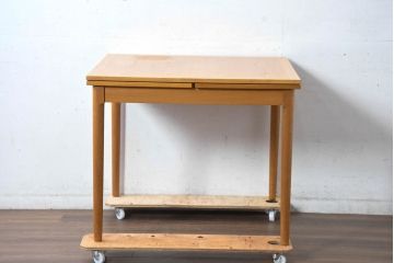 デンマークビンテージ　希少!!　スラーゼル・モーベルヴァーク(SM)社 カイ・ヴィンディング(Kaj Winding)デザイン　オーク材　エクステンションテーブル(4人掛け、6人掛け、ダイニングテーブル、ドローリーフテーブル、食卓、北欧、ヴィンテージ)(R-084323)