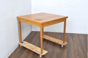 デンマークビンテージ　希少!!　スラーゼル・モーベルヴァーク(SM)社 カイ・ヴィンディング(Kaj Winding)デザイン　オーク材　エクステンションテーブル(4人掛け、6人掛け、ダイニングテーブル、ドローリーフテーブル、食卓、北欧、ヴィンテージ)(R-084323)