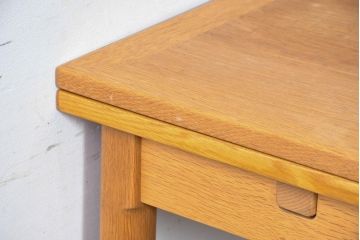 デンマークビンテージ　希少!!　スラーゼル・モーベルヴァーク(SM)社 カイ・ヴィンディング(Kaj Winding)デザイン　オーク材　エクステンションテーブル(4人掛け、6人掛け、ダイニングテーブル、ドローリーフテーブル、食卓、北欧、ヴィンテージ)(R-084323)
