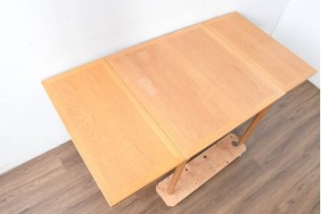 デンマークビンテージ　希少!!　スラーゼル・モーベルヴァーク(SM)社 カイ・ヴィンディング(Kaj Winding)デザイン　オーク材　エクステンションテーブル(4人掛け、6人掛け、ダイニングテーブル、ドローリーフテーブル、食卓、北欧、ヴィンテージ)(R-084323)