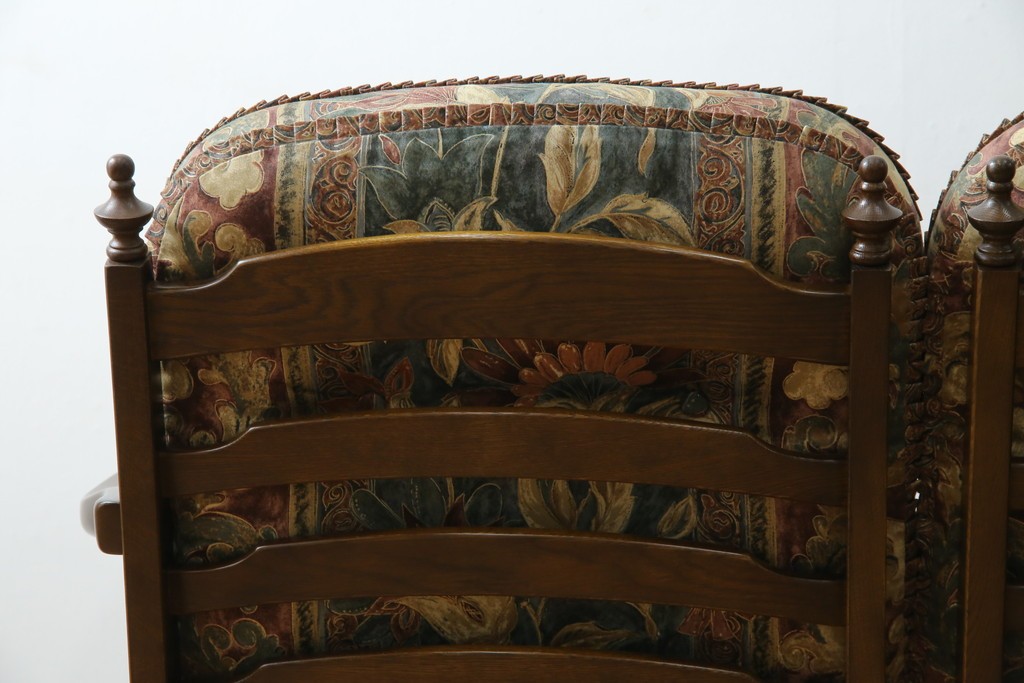 中古　超美品　展示品　使用感ほぼなし　飛騨産業　キツツキ　穂高シリーズ　美しい花柄が際立つ2人掛けソファ　定価約24万円　(R-084324)