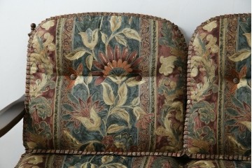 中古　超美品　展示品　使用感ほぼなし　飛騨産業　キツツキ　穂高シリーズ　美しい花柄が際立つ2人掛けソファ　定価約24万円　(R-084324)