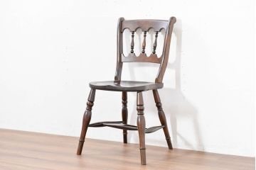 中古　松本民芸家具　#49型Aワイコムチェア　落ち着いた色味と滑らかな質感が美しいダイニングチェア(アームレスチェア、板座チェア、椅子、イス)(定価約11万円)(R-084328)
