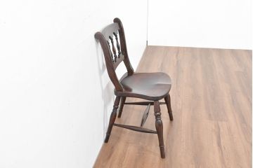 中古　松本民芸家具　#49型Aワイコムチェア　落ち着いた色味と滑らかな質感が美しいダイニングチェア(アームレスチェア、板座チェア、椅子、イス)(定価約11万円)(R-084328)
