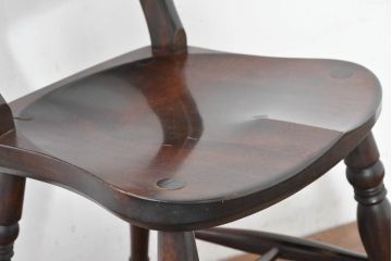 中古　松本民芸家具　#49型Aワイコムチェア　落ち着いた色味と滑らかな質感が美しいダイニングチェア(アームレスチェア、板座チェア、椅子、イス)(定価約11万円)(R-084328)