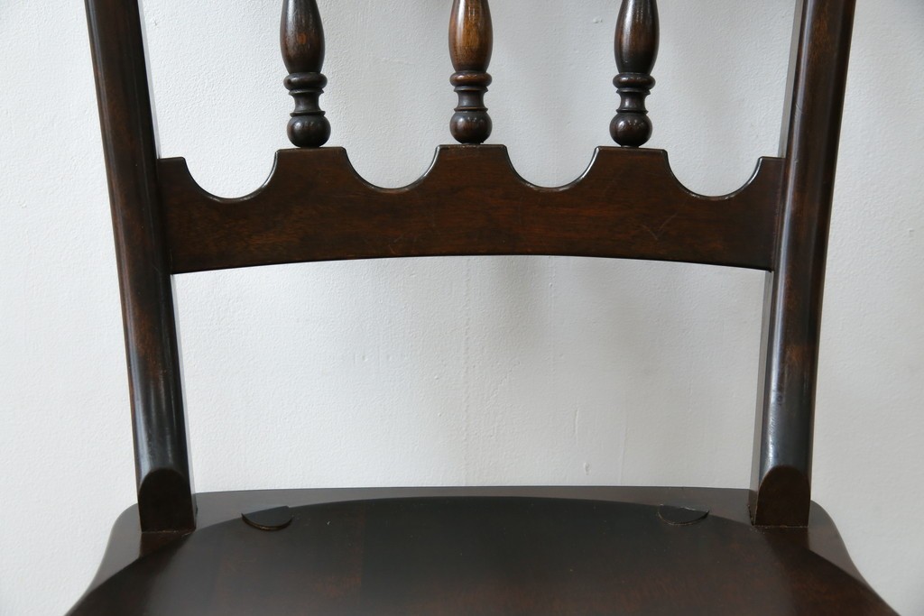 中古　松本民芸家具　#49型Aワイコムチェア　落ち着いた色味と滑らかな質感が美しいダイニングチェア　定価約11万円　(R-084328)