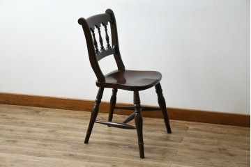 中古　松本民芸家具　#49型Aワイコムチェア　落ち着いた色味と滑らかな質感が美しいダイニングチェア　定価約11万円　(R-084328)