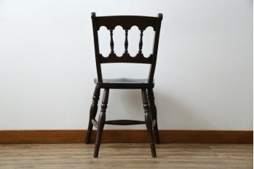 中古　松本民芸家具　#49型Aワイコムチェア　落ち着いた色味と滑らかな質感が美しいダイニングチェア　定価約11万円　(R-084328)