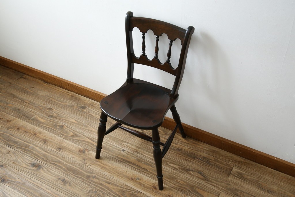 中古　松本民芸家具　#49型Aワイコムチェア　落ち着いた色味と滑らかな質感が美しいダイニングチェア　定価約11万円　(R-084328)