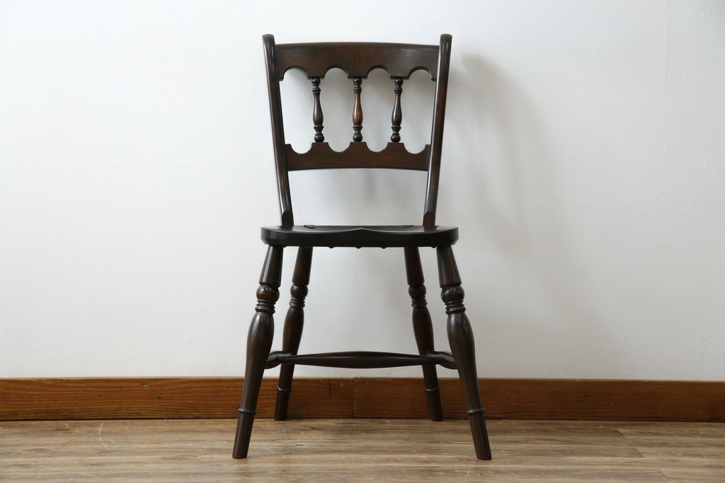 中古　松本民芸家具　#49型Aワイコムチェア　落ち着いた色味と滑らかな質感が美しいダイニングチェア　定価約11万円　(R-084328)