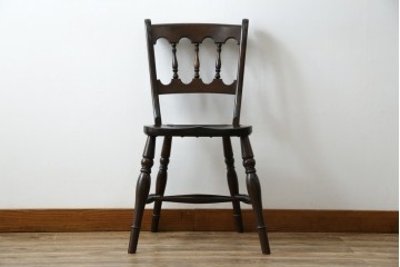 中古　松本民芸家具　#49型Aワイコムチェア　落ち着いた色味と滑らかな質感が美しいダイニングチェア　定価約11万円　(R-084328)