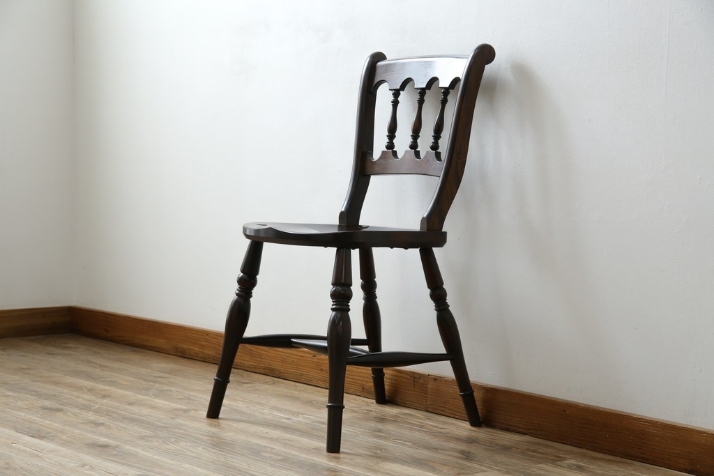 中古　松本民芸家具　#49型Aワイコムチェア　落ち着いた色味と滑らかな質感が美しいダイニングチェア　定価約11万円　(R-084328)