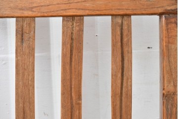 中国アンティーク　民芸の趣　籐座面　三本縦桟のハイバックチャイナチェア　(R-084330)