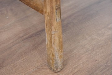 中国アンティーク　民芸の趣　籐座面　二本縦桟のチャイナチェア　(R-084331)