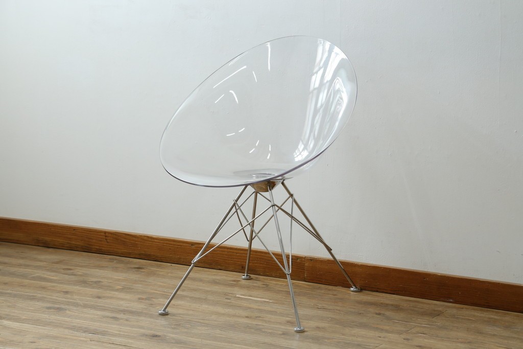 中古　イタリア　カルテル(Kartell)　エロエス(ERO|S|)　身体を包み込むようなフォルムが魅力のチェア(定価約9万円)　(R-084338)