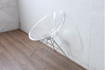 中古　イタリア　カルテル(Kartell)　エロエス(ERO|S|)　身体を包み込むようなフォルムが魅力のチェア(ハイチェア、カウンターチェア、椅子、イス)(定価約9万円)(R-084338)