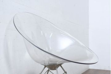中古　イタリア　カルテル(Kartell)　エロエス(ERO|S|)　身体を包み込むようなフォルムが魅力のチェア(ハイチェア、カウンターチェア、椅子、イス)(定価約9万円)(R-084338)