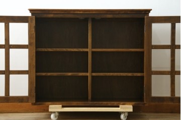 中古　美品　国産職人手作り　アンティーク調　作りの良い民芸キャビネット　(R-084340)