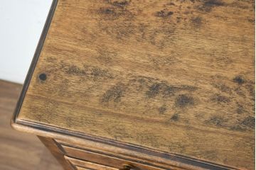 中古　美品　国産職人手作り　アンティーク調　作りの良い脚付き民芸キャビネット・下段(収納棚、戸棚、サイドキャビネット、引き出し、サイドチェスト)(R-084341)
