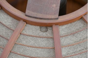 和製ビンテージ　田中製作所　温もり感じるレトロデザインが魅力的な竹細工の天井照明(ペンダントライト、吊り下げ照明、ヴィンテージ)(R-084345)