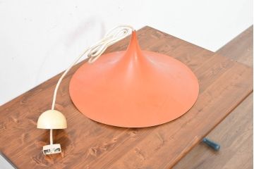 和製ビンテージ　YAMAGIWA(ヤマギワ)　Fog&Morup(フォグ&モーラップ)　SEMI(セミ)　オレンジ色に輝く灯りがやさしく空間を彩るペンダントライト(シェード、天井照明、吊り下げ照明、ヴィンテージ)(R-084347)