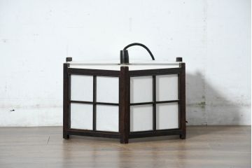 中古　松本民芸家具　和モダンスタイルの空間づくりにぴったりな障子張りの六角吊り下げ照明(天井照明、ペンダントライト、電笠)(R-084350)