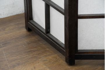 中古　松本民芸家具　和モダンスタイルの空間づくりにぴったりな障子張りの六角吊り下げ照明(天井照明、ペンダントライト、電笠)(R-084350)