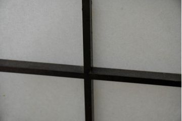 中古　松本民芸家具　和モダンスタイルの空間づくりにぴったりな障子張りの六角吊り下げ照明(天井照明、ペンダントライト、電笠)(R-084350)