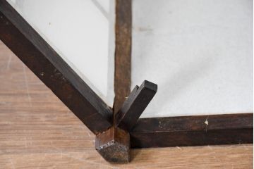 中古　松本民芸家具　和モダンスタイルの空間づくりにぴったりな障子張りの六角吊り下げ照明(天井照明、ペンダントライト、電笠)(R-084350)