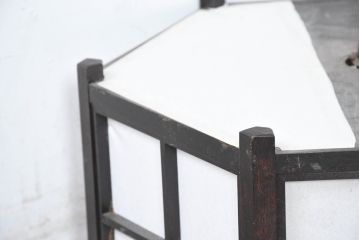 中古　松本民芸家具　和モダンスタイルの空間づくりにぴったりな障子張りの六角吊り下げ照明(天井照明、ペンダントライト、電笠)(R-084351)