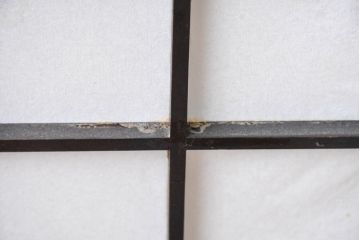 中古　松本民芸家具　和モダンスタイルの空間づくりにぴったりな障子張りの六角吊り下げ照明(天井照明、ペンダントライト、電笠)(R-084351)